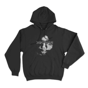 Booman Rhinestone Face Unisex Hoodie Black